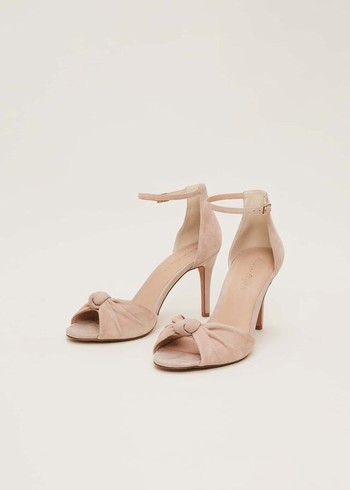 Phase Eight Nude Suede Open Toe Heels Beige Canada | MXDWIT-249